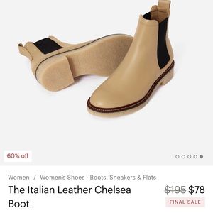 Everlane The Italian Leather Chelsea Boot size 8